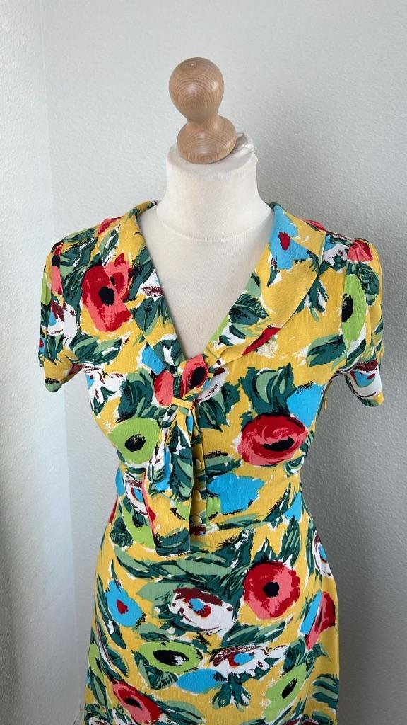 King Louie maat M gele zomer jurk 943, Maat 38/40 (M), Geel, Ophalen of Verzenden, Zo goed als nieuw