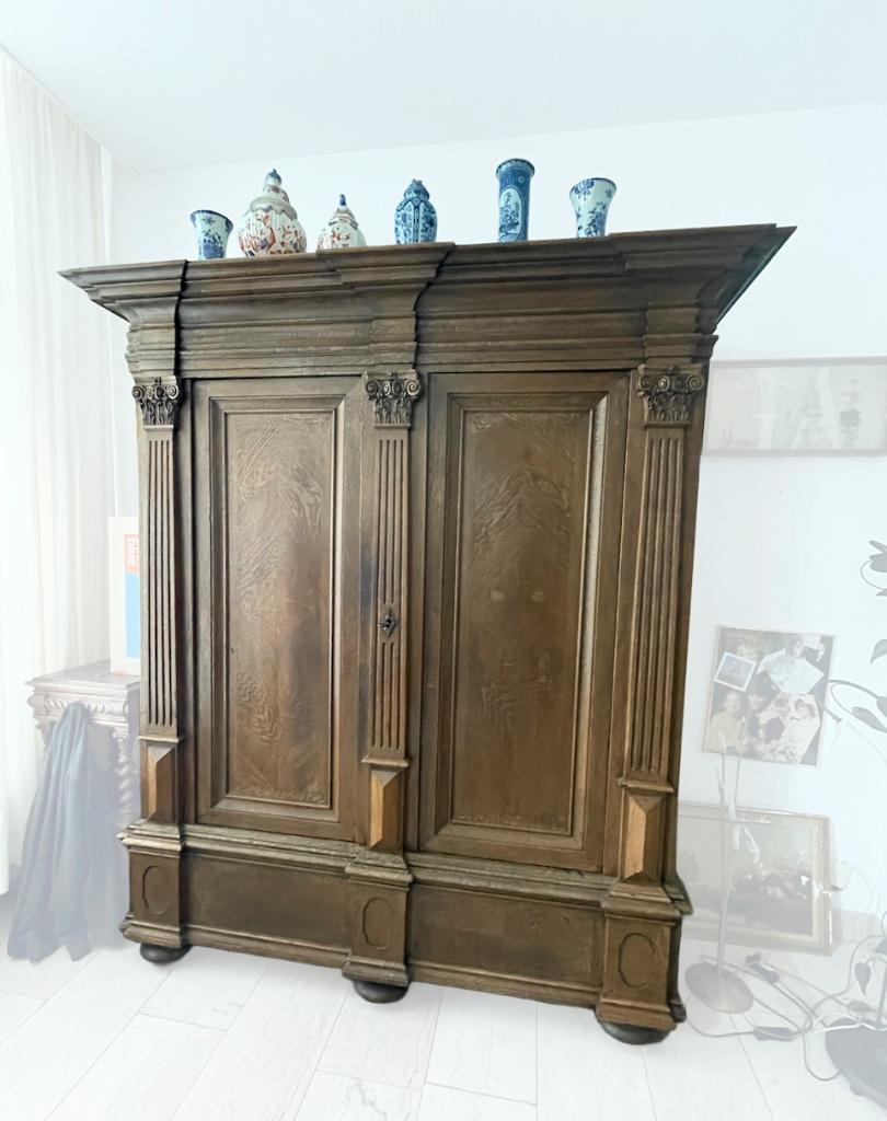 eikenhouten antieke kast, Antiek en Kunst, Ophalen