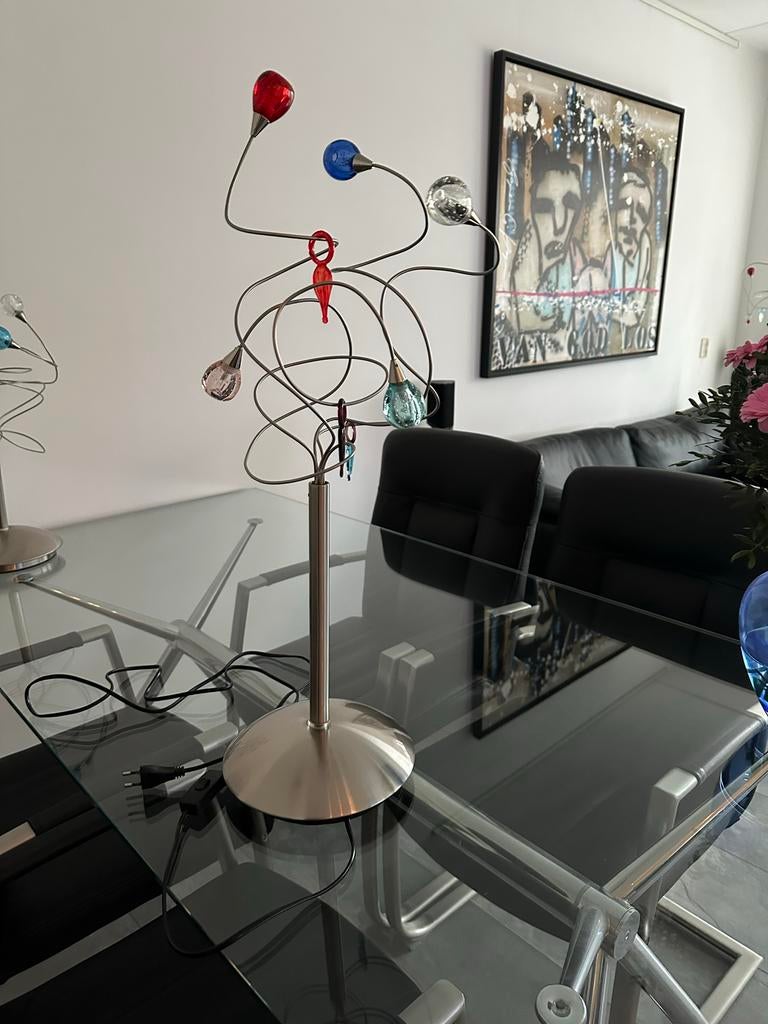 Harco Loor Strawberry Vintage Tafellamp, Ophalen of Verzenden, Gebruikt, Glas, Minder dan 100 cm