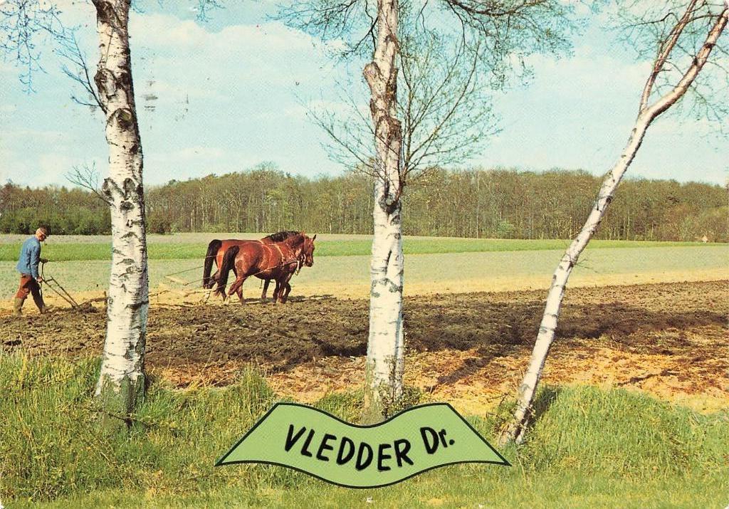 Vledder, land ploegen, Verzamelen, Ophalen of Verzenden, 1980 tot heden, Gelopen, Drenthe