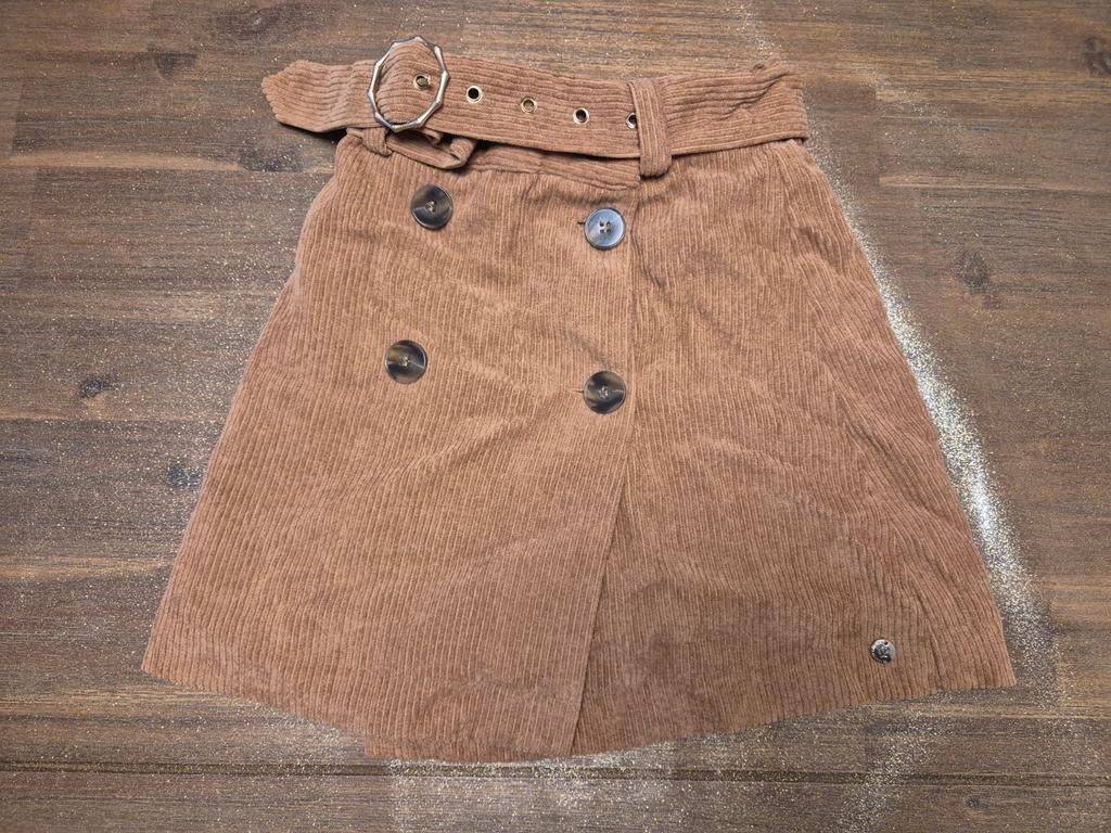 Bruine corduroy rok met riem - Frankie & Liberty, Ophalen of Verzenden, Zo goed als nieuw