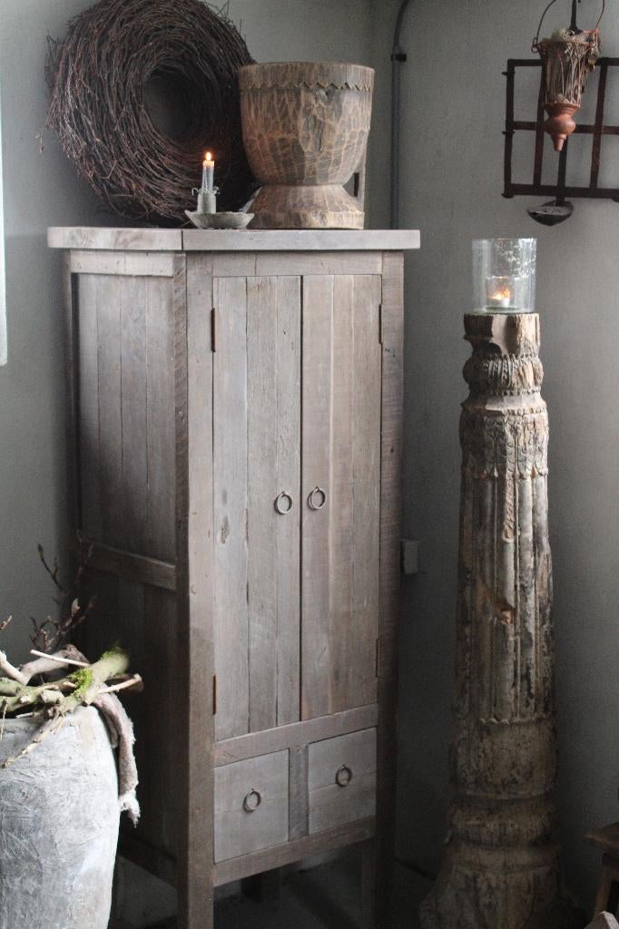 smalle hoge kast driftwood, Ophalen, Nieuw, 50 tot 100 cm, Nvt