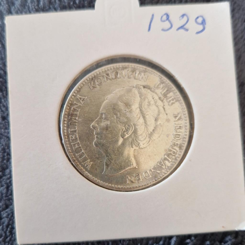 Zilveren gulden 1929, Postzegels en Munten, Munten | Nederland, Ophalen of Verzenden, Koningin Wilhelmina, 1 gulden
