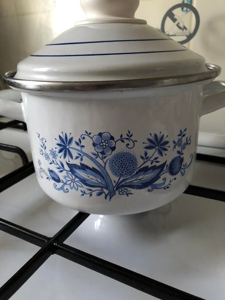 Emaille pannetje, Ophalen of Verzenden, Zo goed als nieuw, Overige materialen, Pot, Bus of Blik