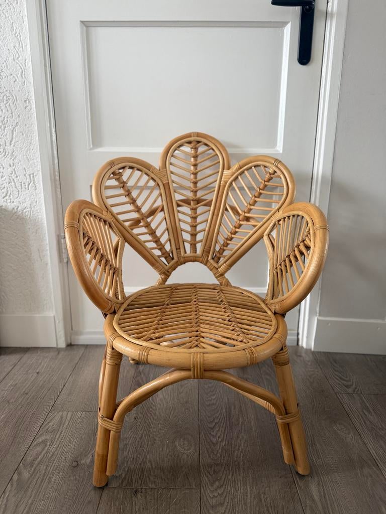 Schattige rotan peuterstoel - vintage look, Ophalen, Bruin, Riet of Rotan, Zo goed als nieuw