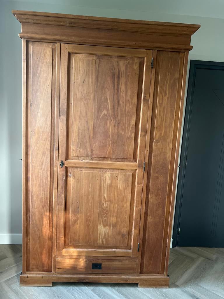 Teakhouten Jagerskast, Ophalen, Gebruikt, 100 tot 150 cm, 200 cm of meer