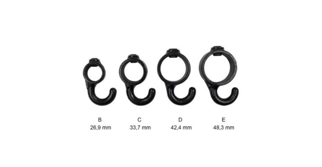 Kapstokhaak zwart 33,7 ook andere diameters beschikbaar, Ophalen, Overige typen, Nieuw, Minder dan 100 cm