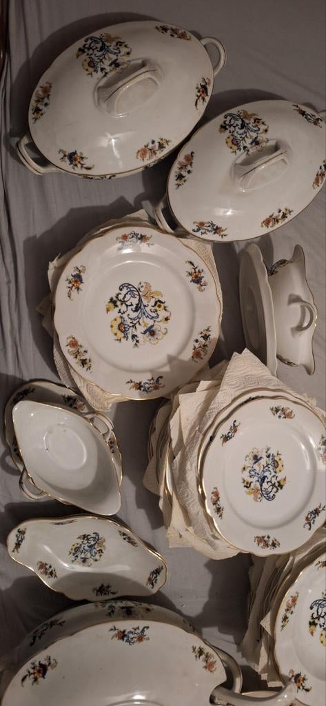 Vintage Servies met Bloemmotief hc chodau, Gebruikt, Ophalen of Verzenden, Bord(en), Overige stijlen