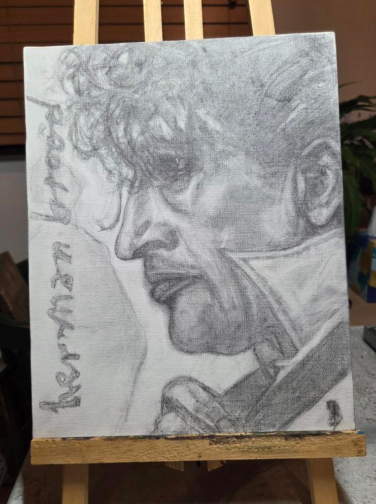 Herman Brood Potloodtekening op Canvas, Ophalen of Verzenden