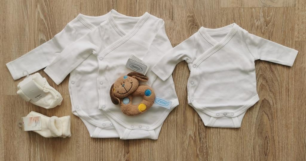 Babysetje Rompers Sokjes en Rammelaar, Prénatal, Nacht- of Onderkleding, Jongetje of Meisje, Nieuw