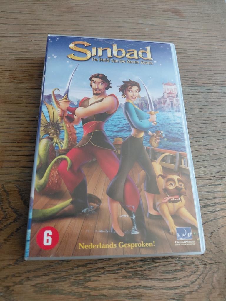 Sinbad de Held van de Zeven Zeeën videoband., Gebruikt, Tekenfilm, Alle leeftijden, Ophalen of Verzenden