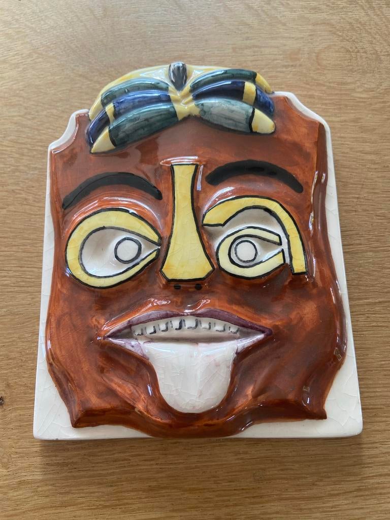 Unieke kleurrijke gaper tegel - Zeldzaam mooi, Ophalen of Verzenden, Gebruikt