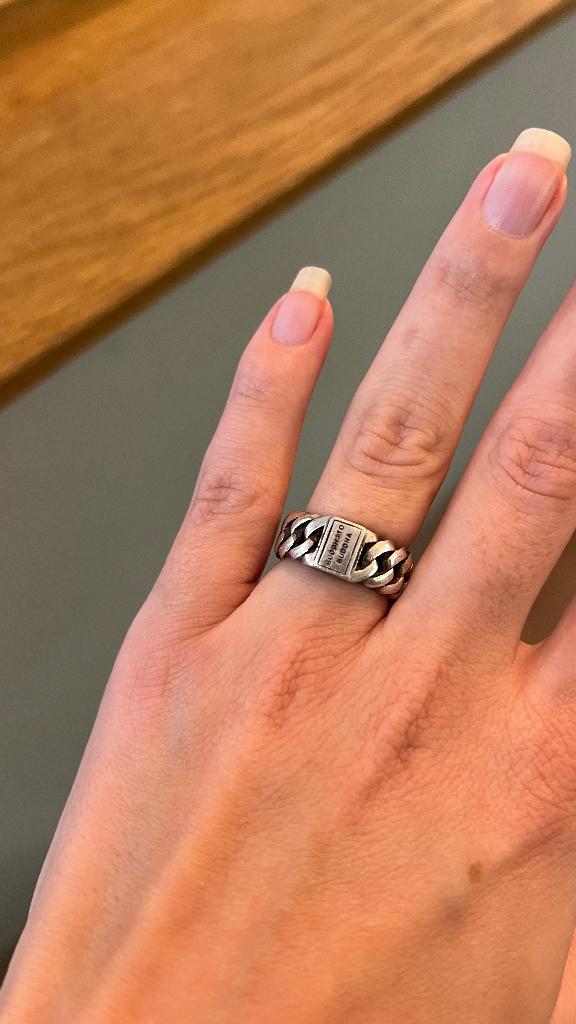 Buddha to Buddha ring zilver, Sieraden, Tassen en Uiterlijk, Ringen, Ophalen of Verzenden, Zo goed als nieuw, 17 tot 18, Dame of Heer