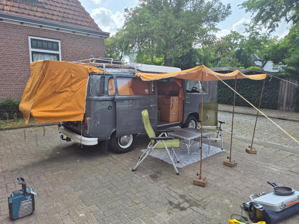 Volkswagen Kampeerauto 1974 Grijs, Auto's, Stof, Overige modellen, Overige carrosserieën, Origineel Nederlands