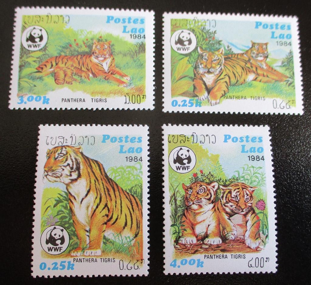 Laos, WWF serie Tijgers, Verzenden, Postfris, Dier of Natuur