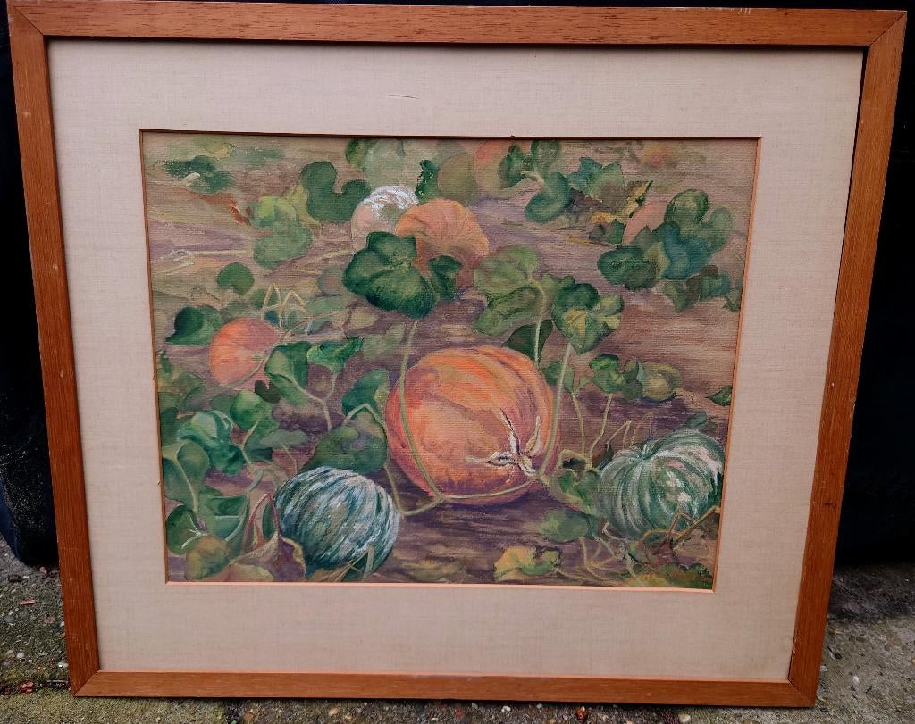 ~1930 Pompoenen, aquarel v.d. Naarden? Noorden?, Ophalen of Verzenden