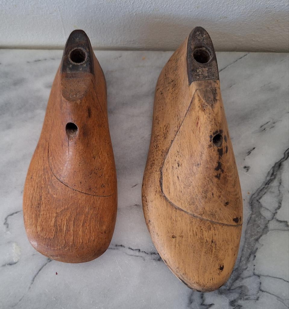 Antieke Kinderschoen leest/mal van Beukenhout, 2 x, Antiek en Kunst, Ophalen of Verzenden