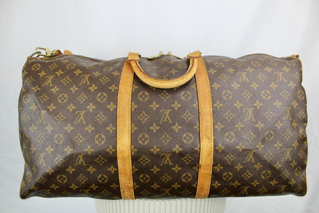 Louis Vuitton Keepall 60 Bandouliere - 1018, 40 tot 60 cm, 30 cm of meer, Gebruikt, Bruin