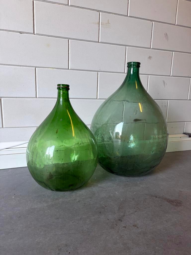 Grote groene gistflessen - 2 grote, 1 kleinere, Ophalen