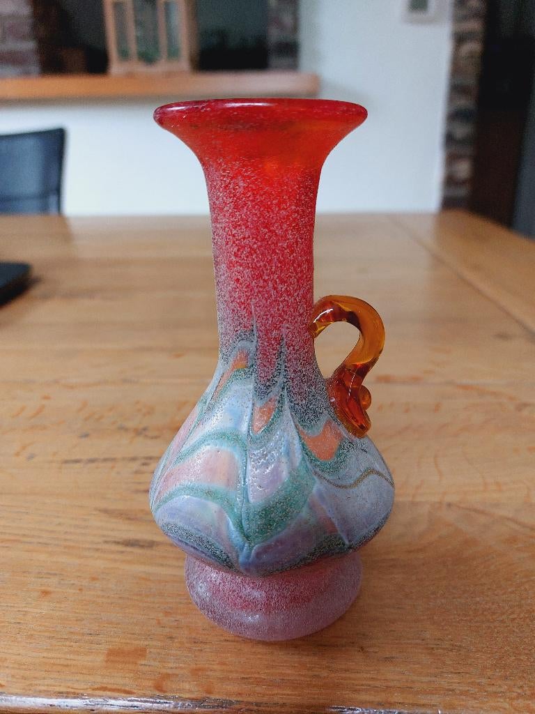 Murano Scavo Seguso Vaasje - Mid-Century, Ophalen of Verzenden