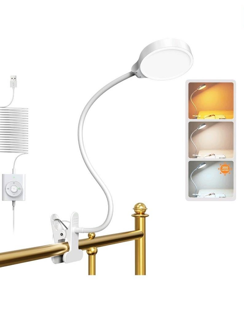 Glocusent 5W LED Clip-on Leeslamp - Oogverzorgend & Verstelb
