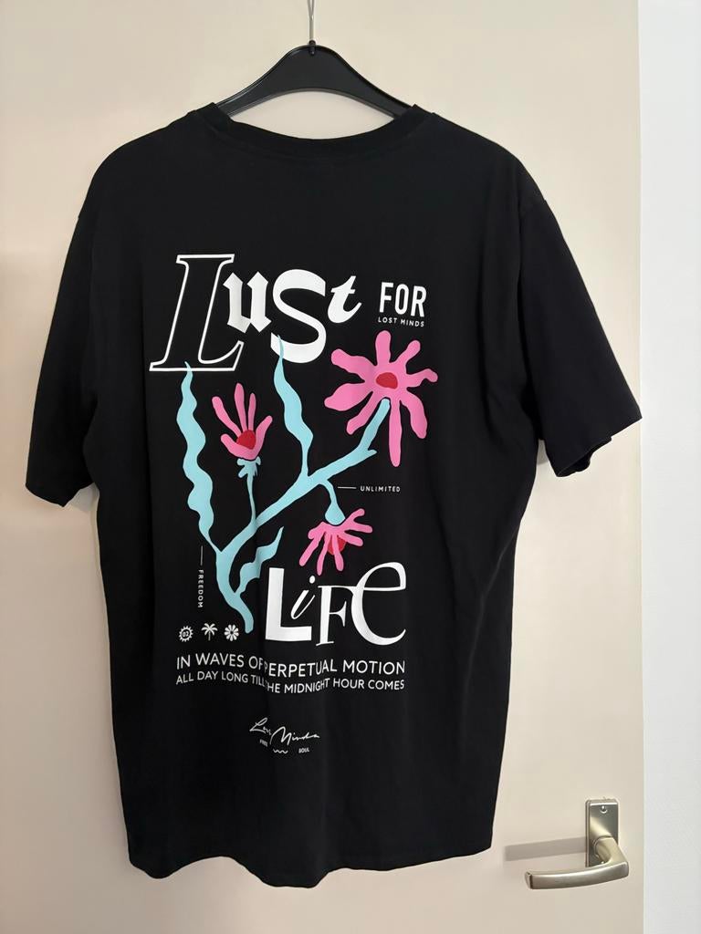 Zwart T-shirt met print, Kleding | Dames, Zwart, Maat 46/48 (XL) of groter, Ophalen of Verzenden, Zo goed als nieuw