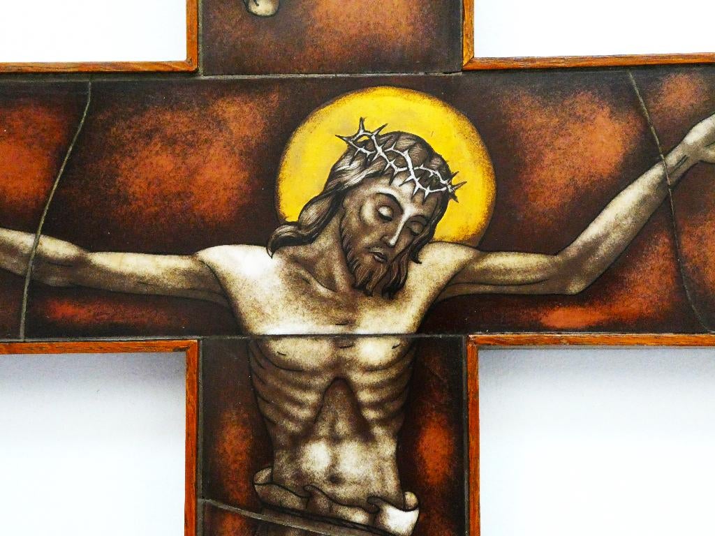 Opaline kruisbeeld kruis Gebr. van Paridon uit Amsterdam, Ophalen of Verzenden