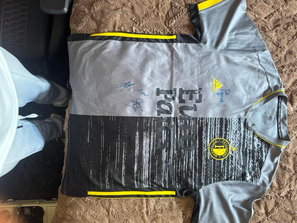 Feyenoord shirt met 4 handtekeningen app mij voor de namen, Maat XL, Ophalen, Zo goed als nieuw, Shirt
