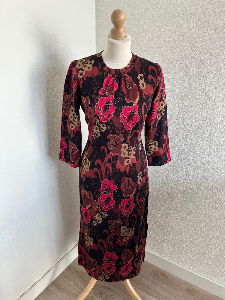 King louie maat M midi glitter jurk roze bloem 2455, Maat 38/40 (M), Ophalen of Verzenden, Zo goed als nieuw, King Louie