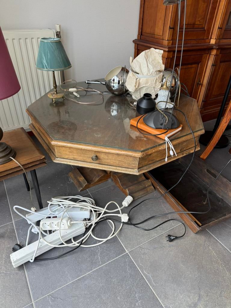 8-hoekige salontafel 4 lades, Ophalen, Gebruikt, 100 tot 150 cm, 50 tot 100 cm