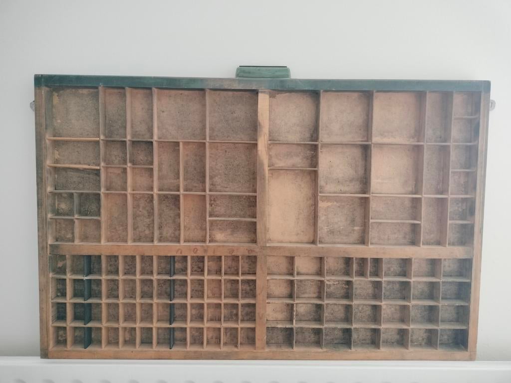 Originele Houten Letterbak - Drukkerij Vintage, Ophalen