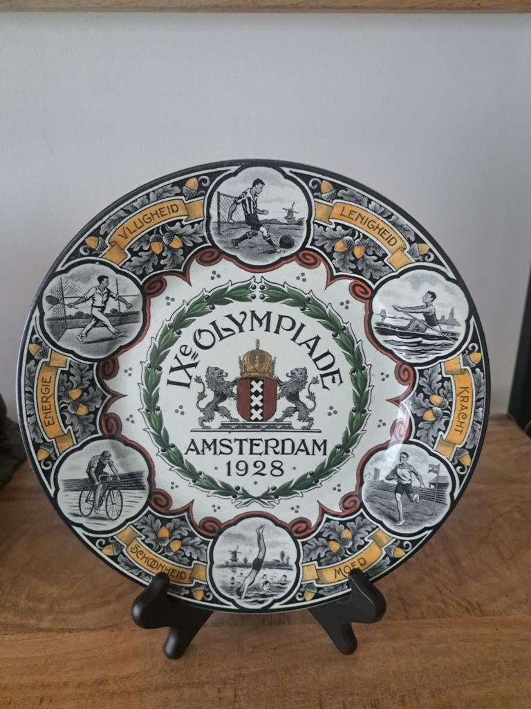 Wandbord olympiade Amsterdam 1928 soc ceramique Maastricht, Antiek en Kunst, Ophalen of Verzenden