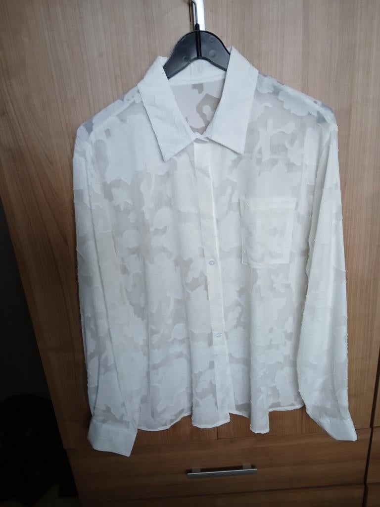 Nieuwe witte blouse met bloemenprint maat XL, Ophalen of Verzenden, Nieuw, Maat 46/48 (XL) of groter, Wit