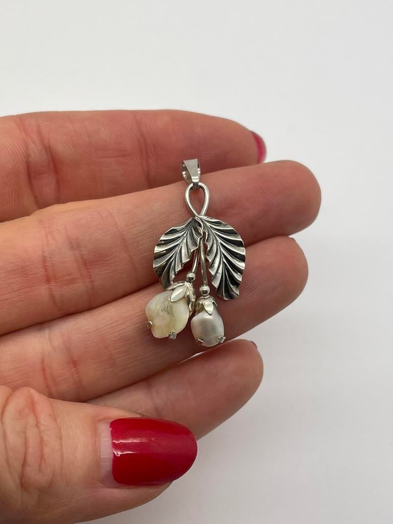 D295 Prachtige zilveren hanger TEKA, Ophalen of Verzenden, Zilver, Hanger, Met edelsteen