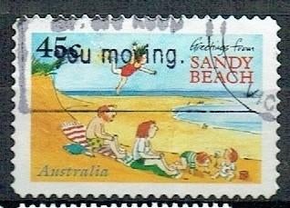 Australie 2003 Sandy Beach Groeten strand, Verzenden, Gestempeld, Dier of Natuur
