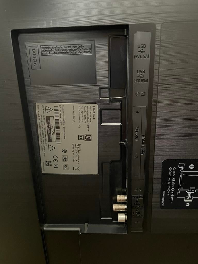 65 inch Samsung QLED TV - Voor onderdelen/reparatie, Ophalen, QLED, 100 Hz, Samsung