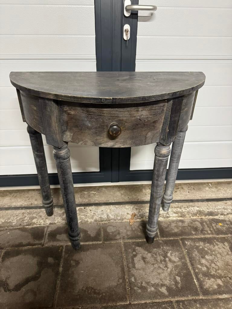 Half ronde sidetable, Ophalen, 50 tot 100 cm, Zo goed als nieuw, 25 tot 50 cm