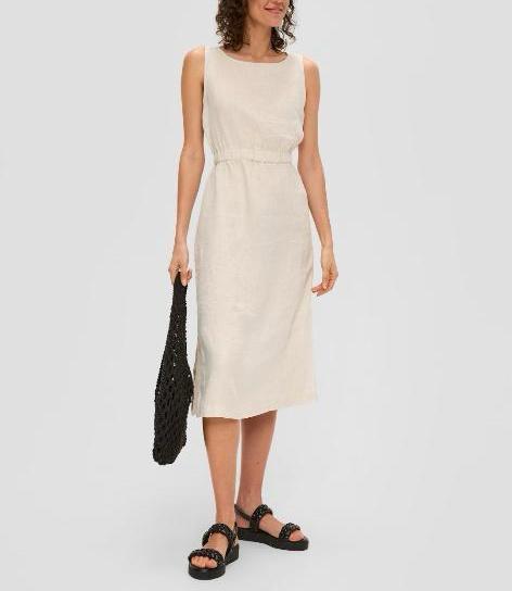 S. Oliver 100% linnen jurk licht beige maat 34 / 36, Verzenden, Beige, Zo goed als nieuw, S.Oliver