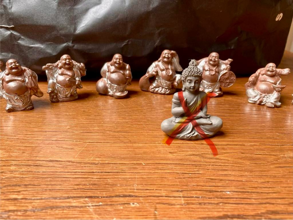 6 kleine Boeddha beeldjes, Ophalen of Verzenden, Zo goed als nieuw