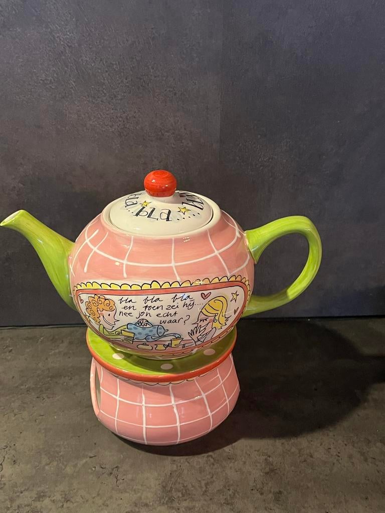 Blond Amsterdam theepot met warmhouder, Ophalen, Zo goed als nieuw