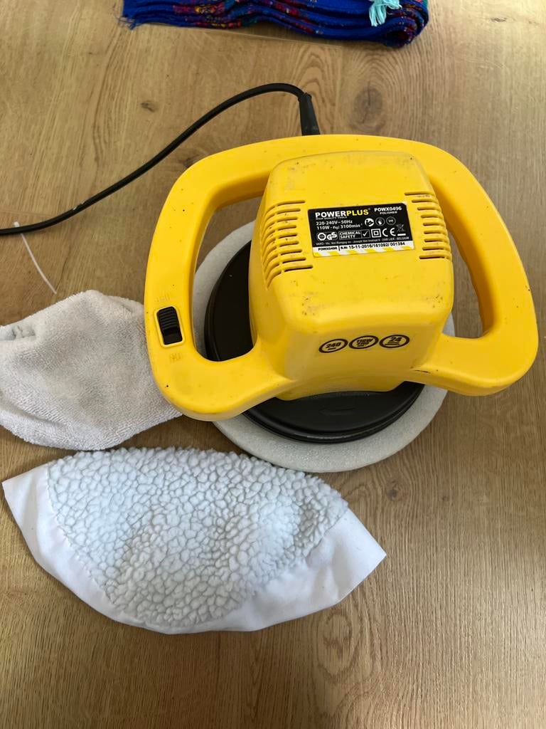 Powerplus Polijstmachine POWX0496 met 2 pads, Ophalen of Verzenden, Gebruikt, Minder dan 600 watt, Overige typen