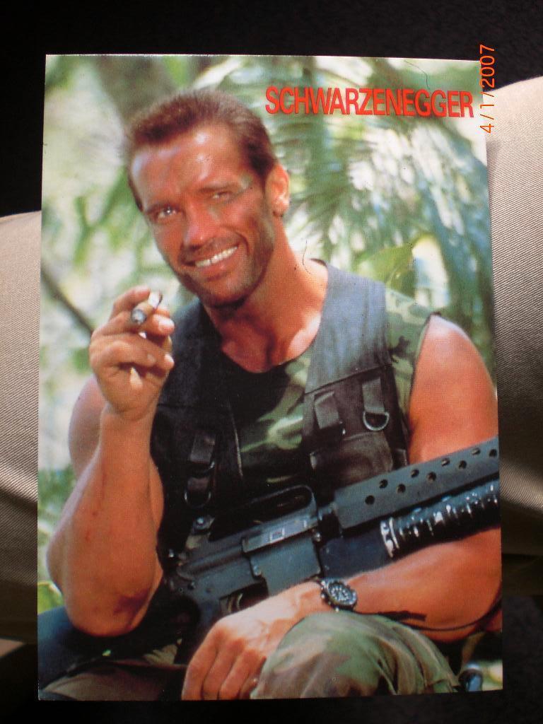 kaart Arnold Schwarzenegger 5, Ophalen of Verzenden, 1980 tot heden, Ongelopen, Sterren en Beroemdheden