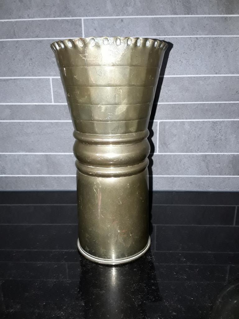 Koperen vaas gemaakt van granaathuls 1942, Verzamelen, Ophalen of Verzenden, Nederland, Hulzen of Bodemvondsten