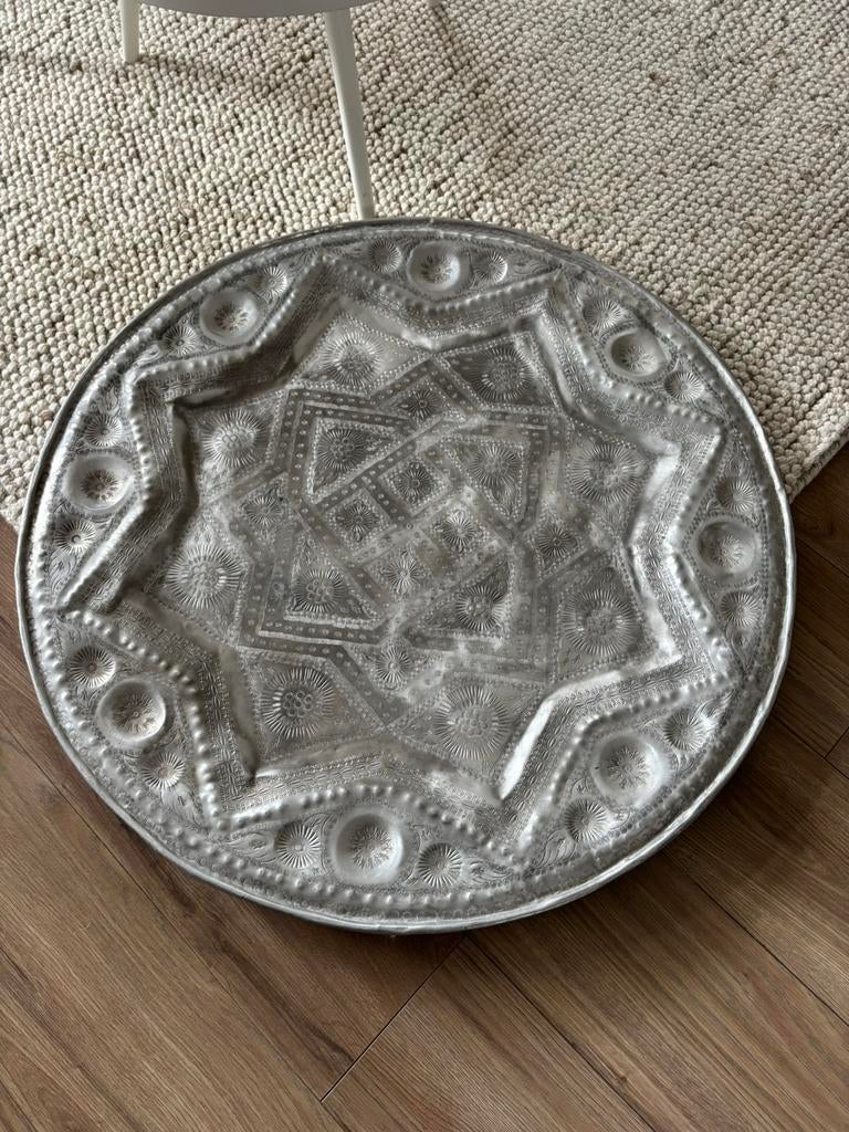 Mooie Marokkaanse / Balinese schaal, Huis en Inrichting, Overige materialen, Gebruikt, Schaal, Rond