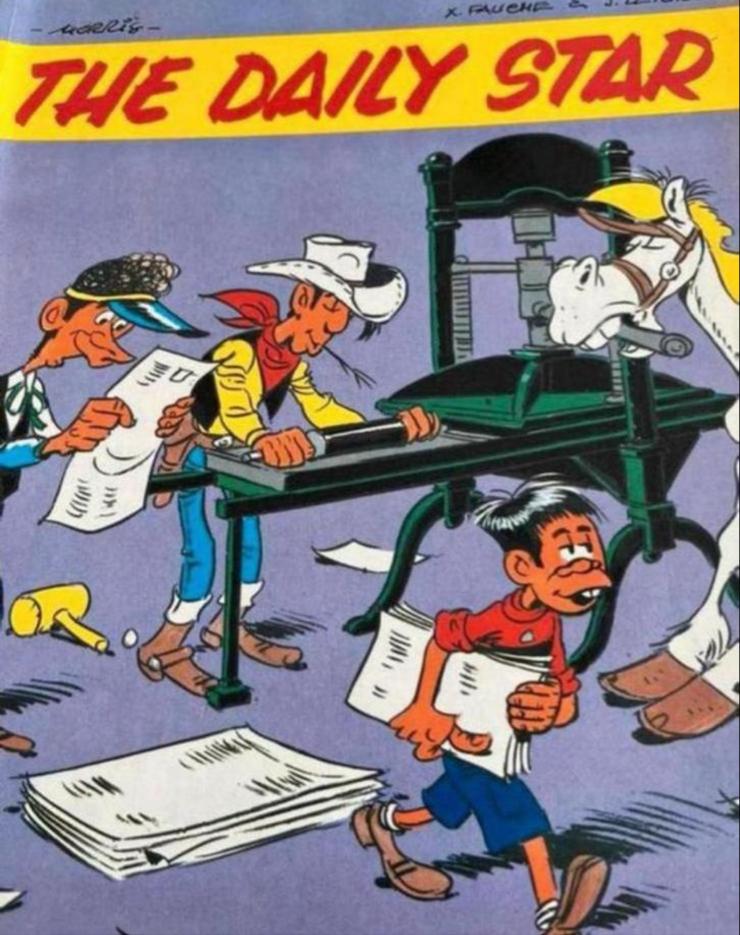 Lucky Luke 24: The Daily Star - Klassiek stripboek, Eén stripboek, Ophalen of Verzenden, Gelezen