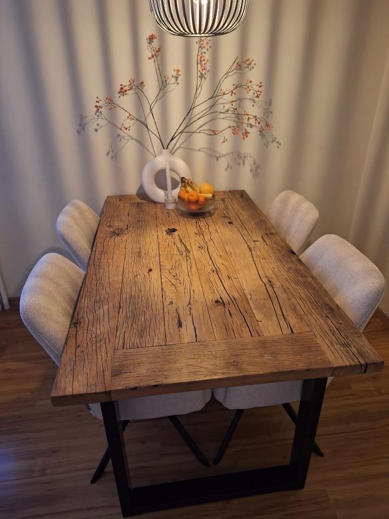 Eetkamertafel, Huis en Inrichting, Ophalen, Gebruikt, Eikenhout, 50 tot 100 cm