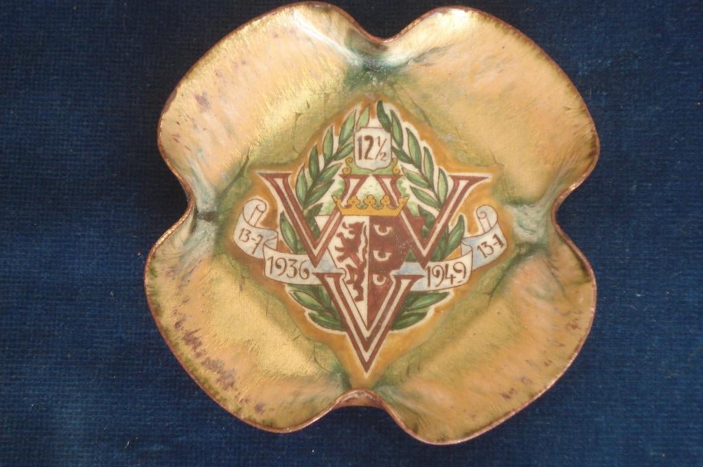 Antiek klein koperen bordje VVV Eindhoven 12,5 jaar, Antiek en Kunst, Antiek | Koper en Brons, Ophalen of Verzenden, Koper