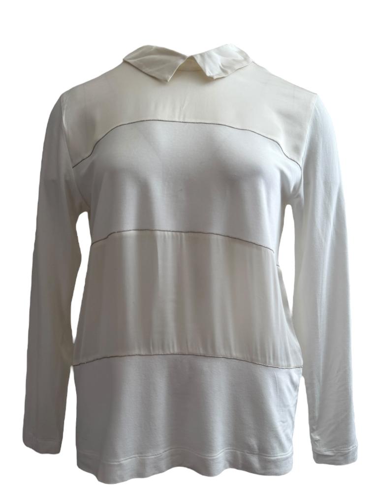 Le Tricot Perugia shirt lange mouw M, Kleding | Dames, Maat 38/40 (M), Wit, Ophalen of Verzenden, Zo goed als nieuw