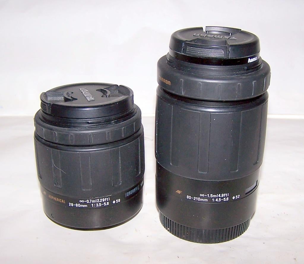Tamron AF 28-80mm f3.5-5.6 Aspherical + AF 80-210mm f4.5-5.6, Ophalen of Verzenden, Zo goed als nieuw, Telelens, Zoom