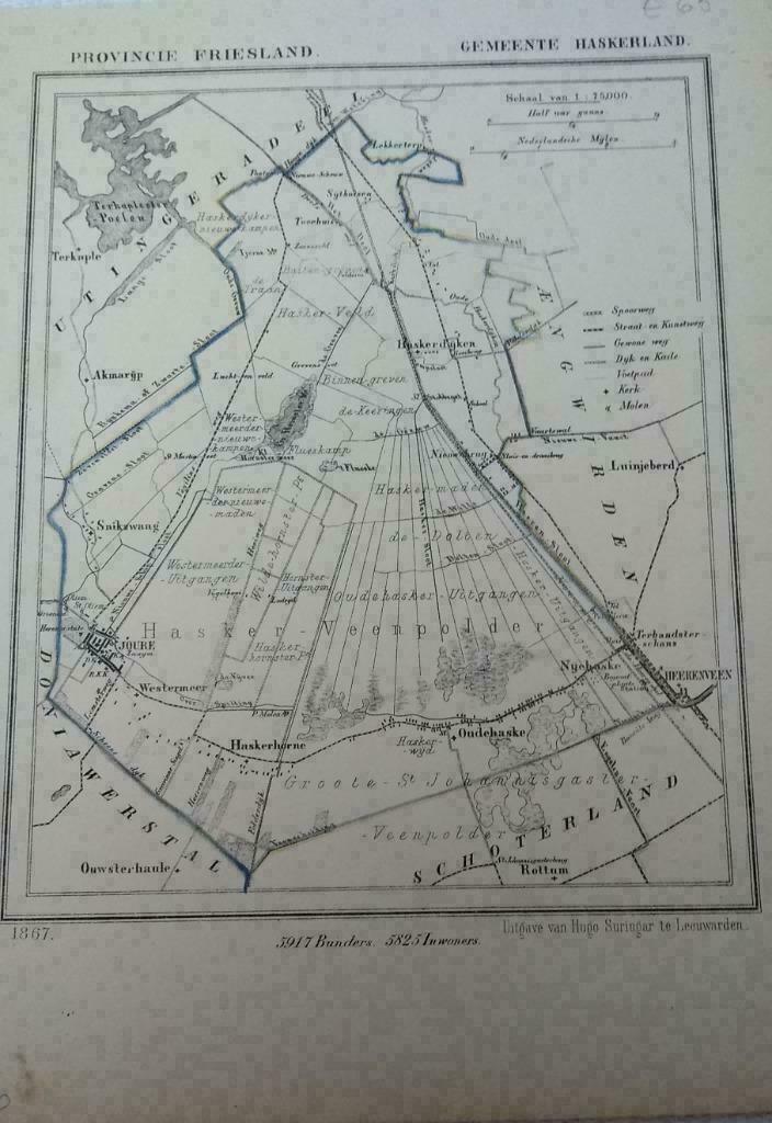 16/ Haskerland Joure / Oudehaske/ Sijthuizen Kuyper FR 1867, Ophalen of Verzenden